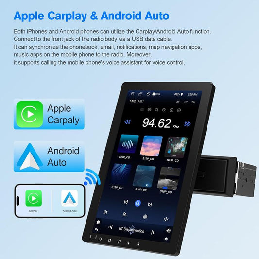Haudio 10.1” Rotatable Android Car Stereo | Wireless CarPlay
