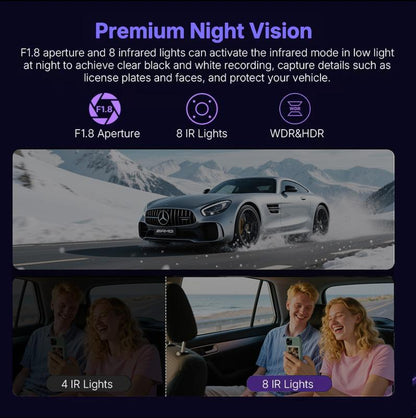 4-Channel 360° Dash Cam with Parking Monitor & OBD Cable